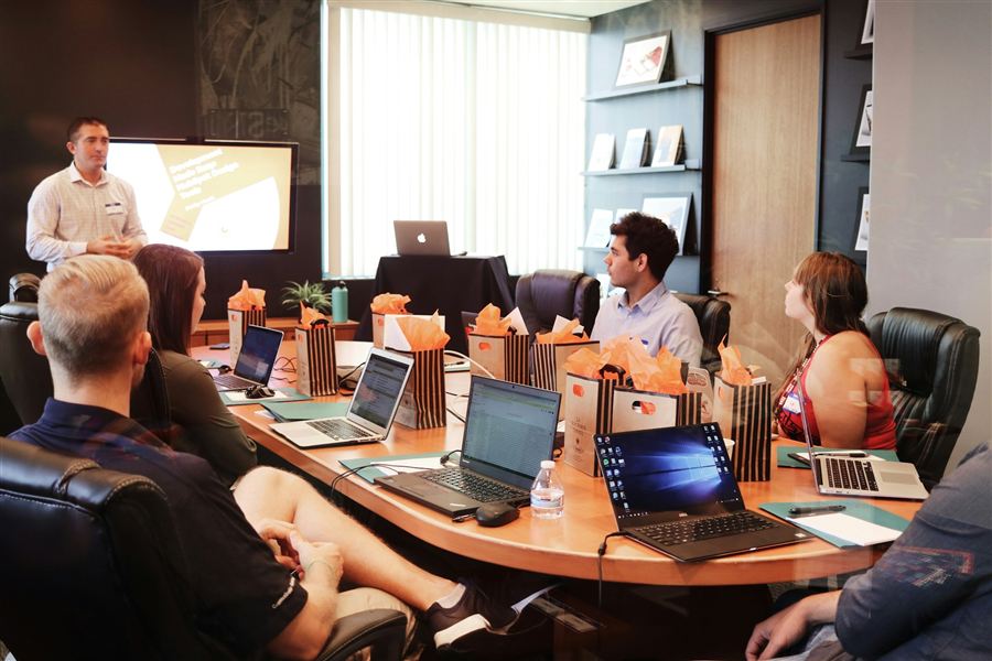 Market intelligence review session with property data charts